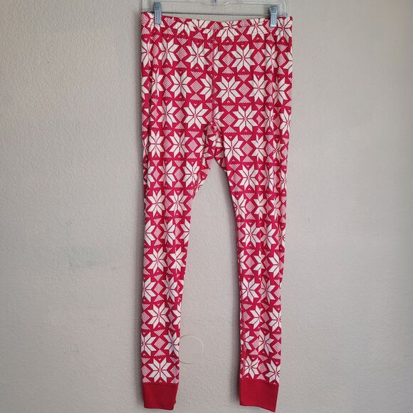 Hanna Andersson Snowflake Christmas Organic Cotton Pajama Set Womens M Long John - Picture 9 of 10